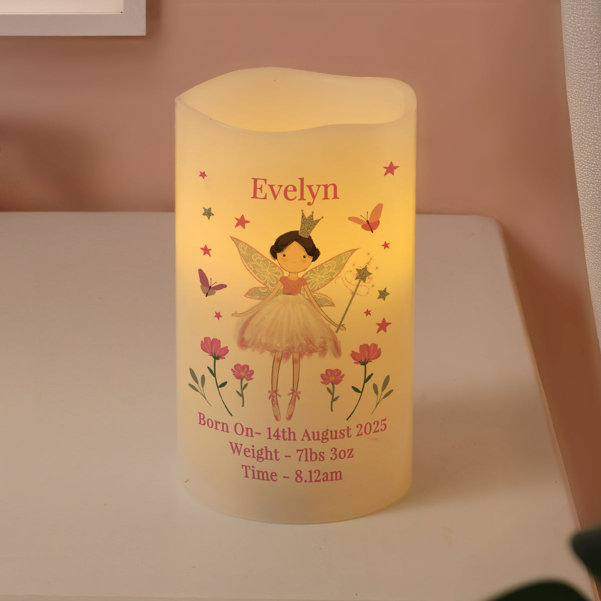 Personalised Fairy Princess Night Light LED Candle | Christmas Gift