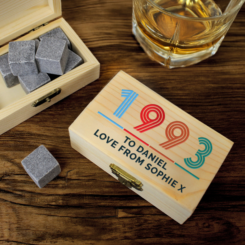 Personalised Big Age Whisky Stones for Birthday