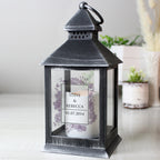 Personalised Soft Watercolour Rustic Black Lantern for Mother's Day
