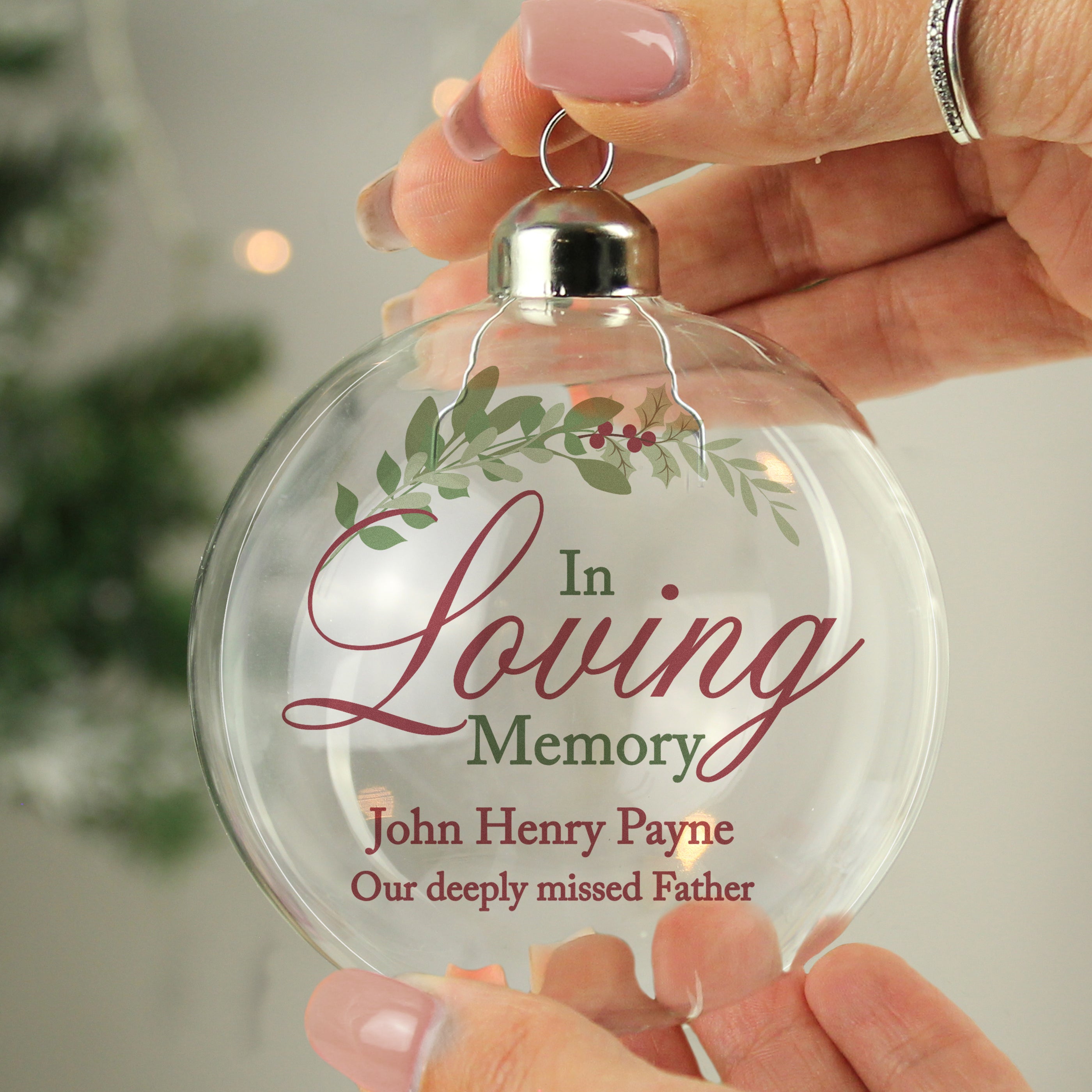 Personalised In Loving Memory Glass Bauble |  | Inspired Creative Gifts