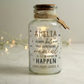 Personalised Magical Things Happen LED Glass Jar for Christmas