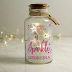 Personalised Unicorn LED Glass Jar for Christmas