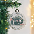 Personalised Cosy Christmas Glass Bauble |  | Inspired Creative Gifts