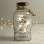 Personalised In Loving Memory LED Glass Jar for Memorial
