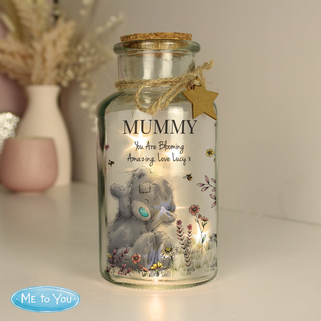 Personalised Me to You Floral LED Glass Jar | LED Lights, Candles & Decorations