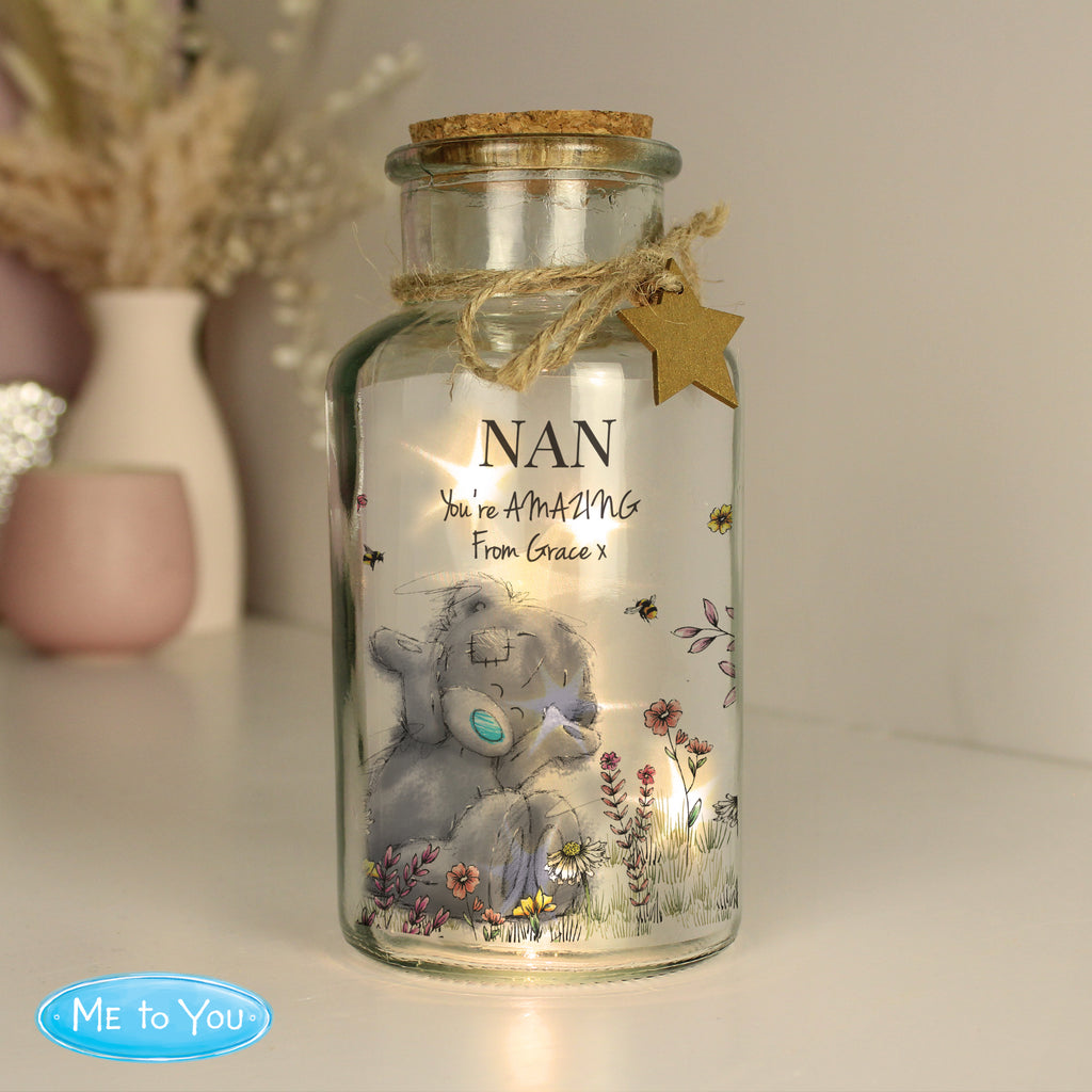Personalised Me to You Floral LED Glass Jar | LED Lights, Candles & Decorations