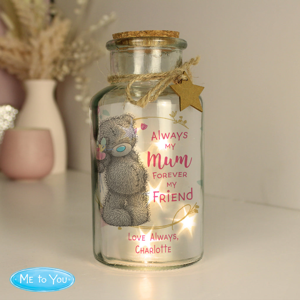 Personalised Me To You Forever My Friend LED Glass Jar for Mother's Day