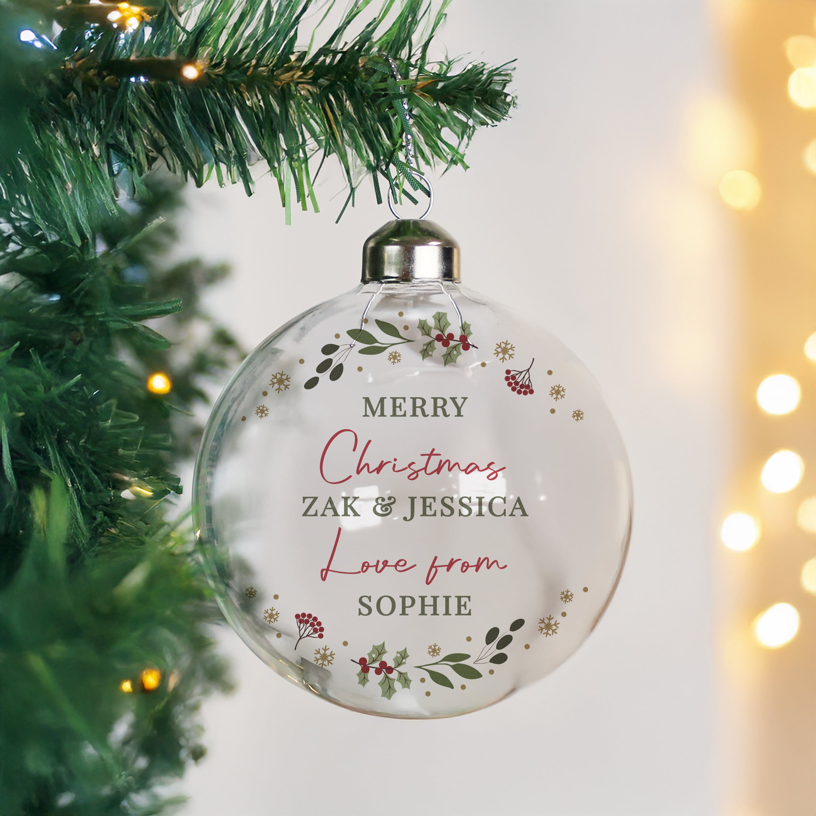 Personalised Christmas Glass Bauble |  | Inspired Creative Gifts