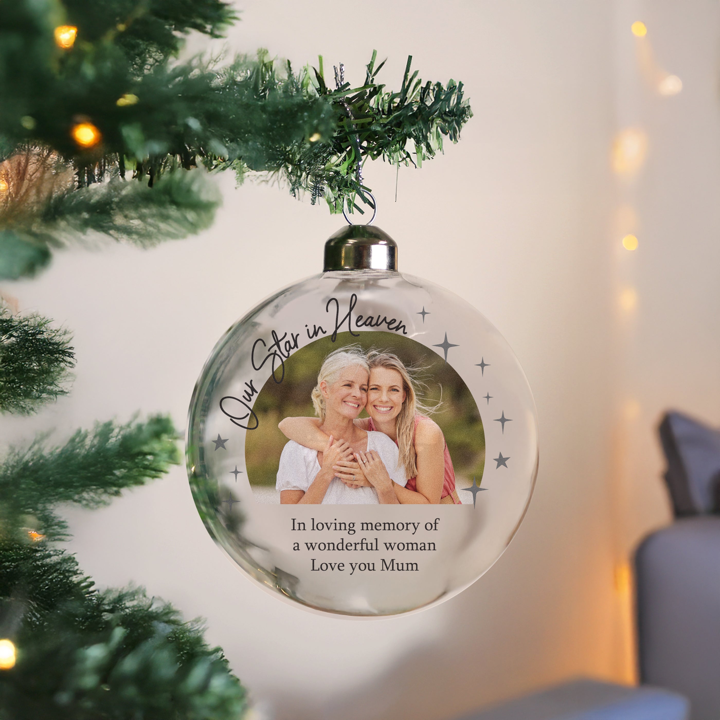 Personalised Photo Upload Memorial Glass Bauble |  | Inspired Creative Gifts