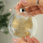 Personalised Gold Angel Name Only Glass Bauble | Christmas Gift
