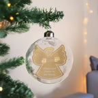 Personalised Gold Angel Name Only Glass Bauble | Christmas Gift