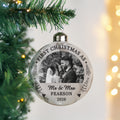 Personalised First Married Christmas Photo Upload Glass Bauble |  | Inspired Creative Gifts