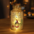 Personalised Gonk Christmas Scene LED Glass Jar | LED Lights, Candles & Decorations | Christmas Gift