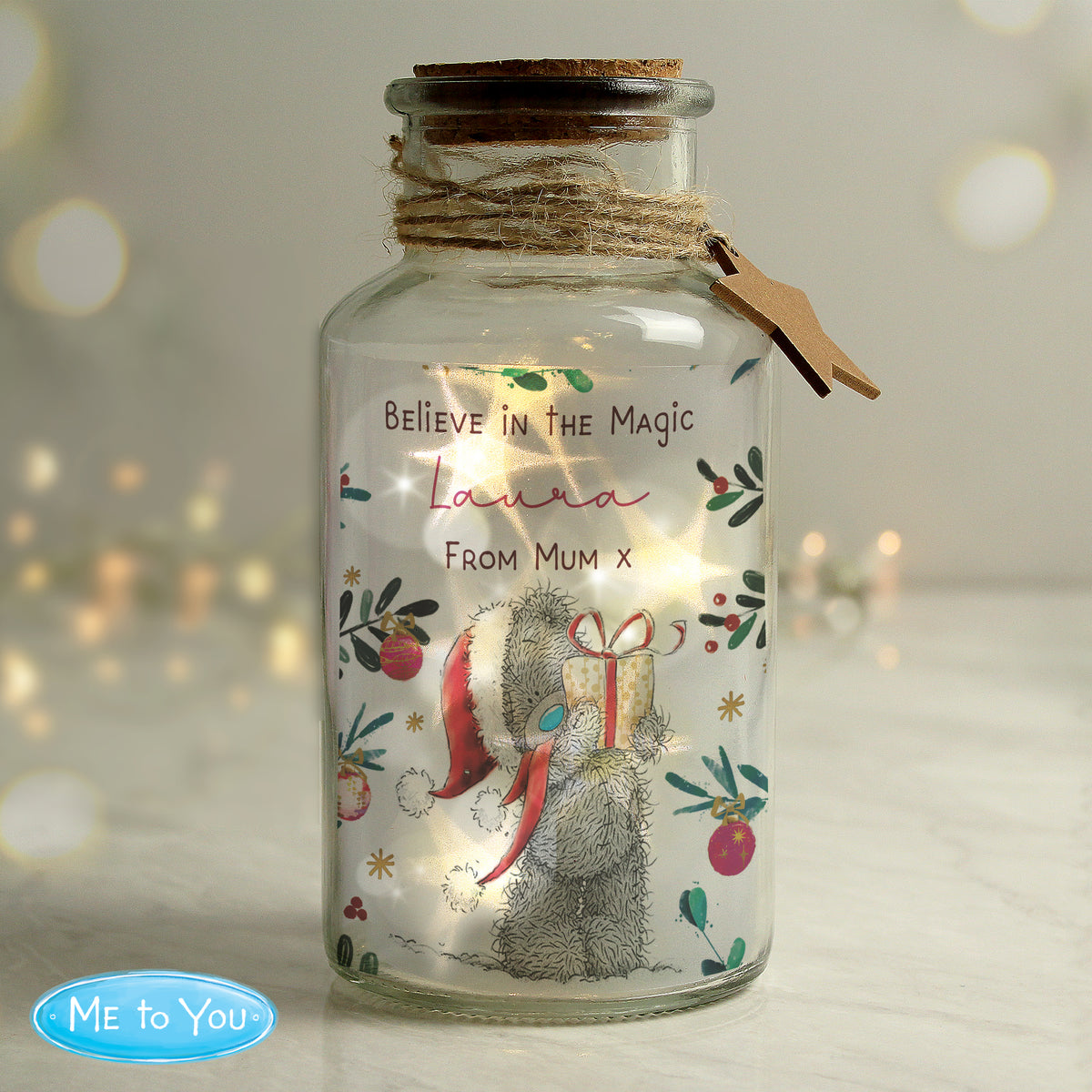 Personalised Me to You Cosy Winter Led Jar | Christmas Gift