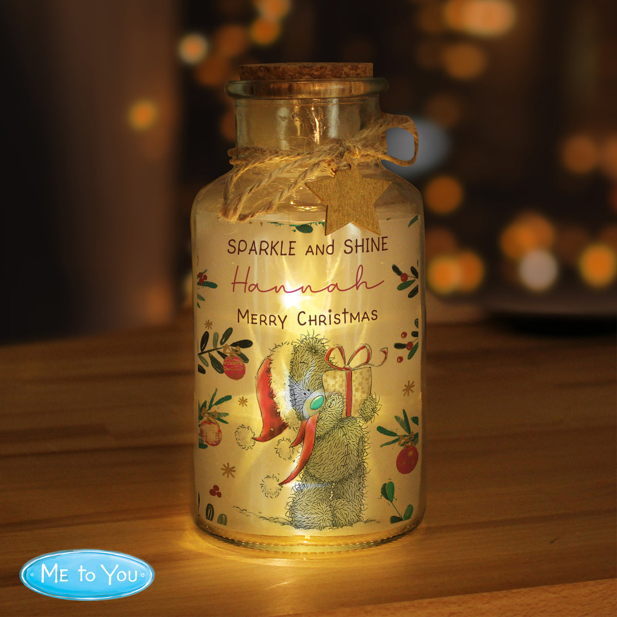 Personalised Me to You Cosy Winter Led Jar | Christmas Gift