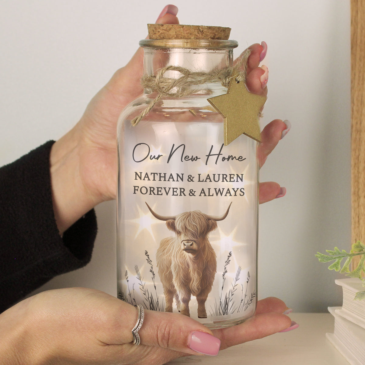 Personalised Highland Cow LED Light Up Jar | LED Lights, Candles & Decorations