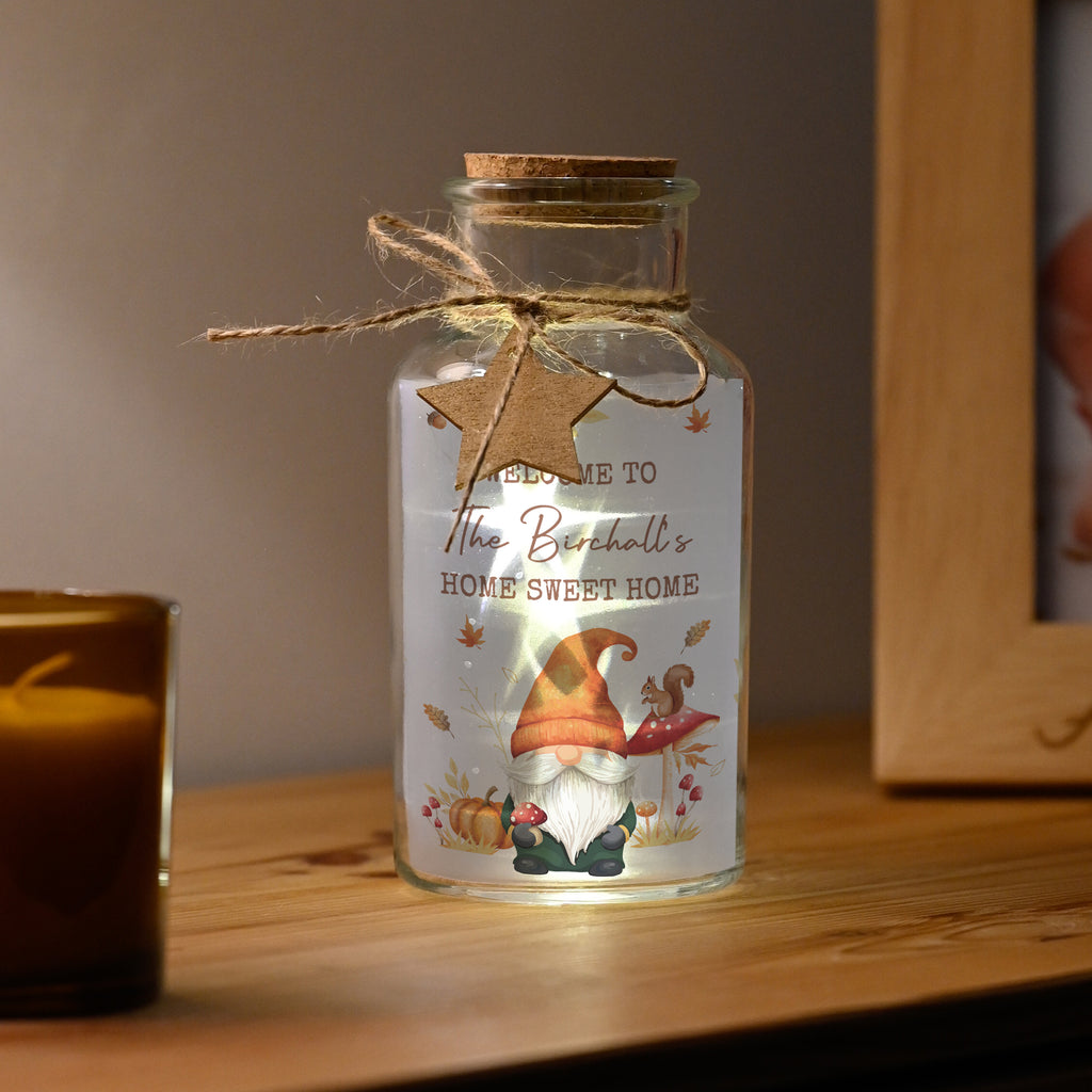 Personalised Autumn Gonk LED Light Up Jar | LED Lights, Candles & Decorations