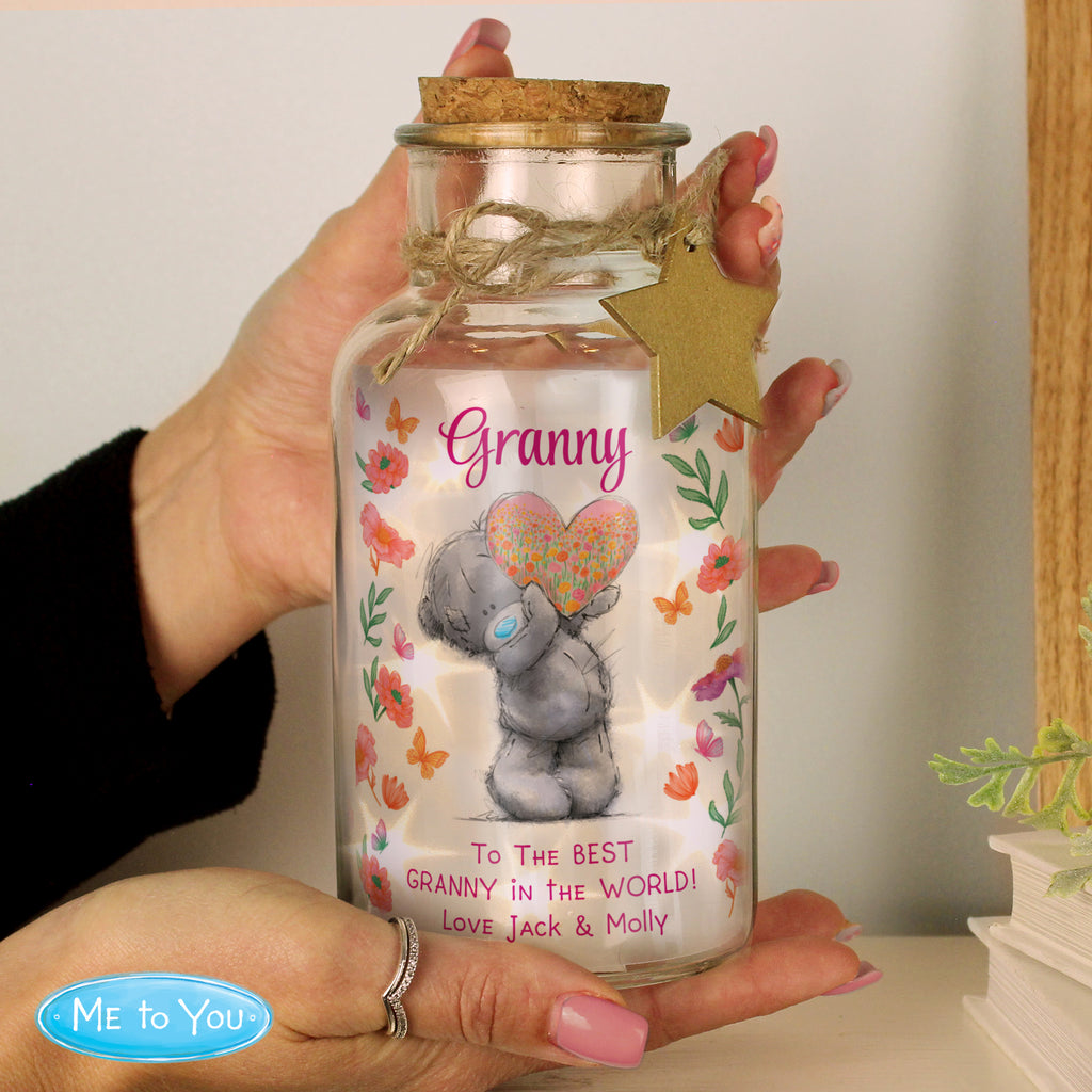 Personalised Me to You Flowery LED Light Up Jar | LED Lights, Candles & Decorations | Inspired Creative Gifts