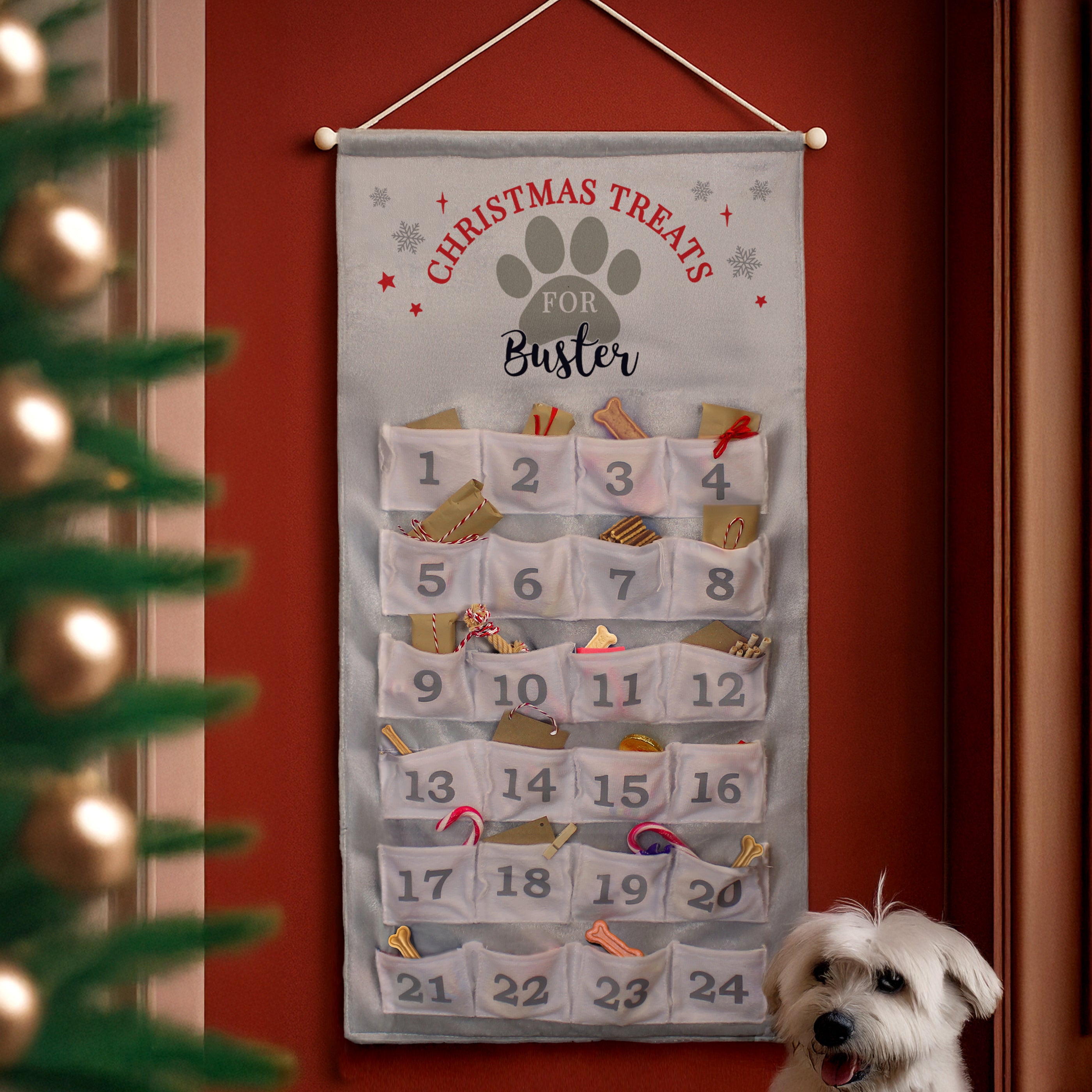 Personalised Pet Advent Calendar In Silver Grey |  | Inspired Creative Gifts