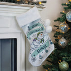 Personalised The Snowman and the Snowdog Luxury Silver Grey Stocking | Christmas Stocking