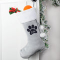 Personalised Paw Print Silver Grey Stocking |  | Inspired Creative Gifts