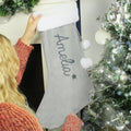 Personalised Name Only Silver Grey Stocking |  | Inspired Creative Gifts