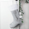 Personalised Holly Grey Christmas Stocking |  | Inspired Creative Gifts