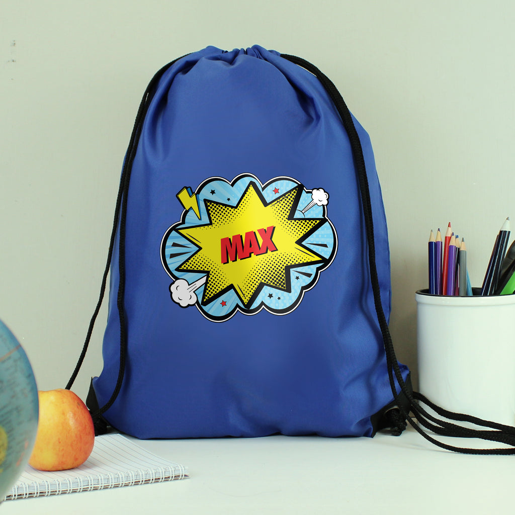 Personalised Superhero Blue Kit Bag | Textiles | Inspired Creative Gifts