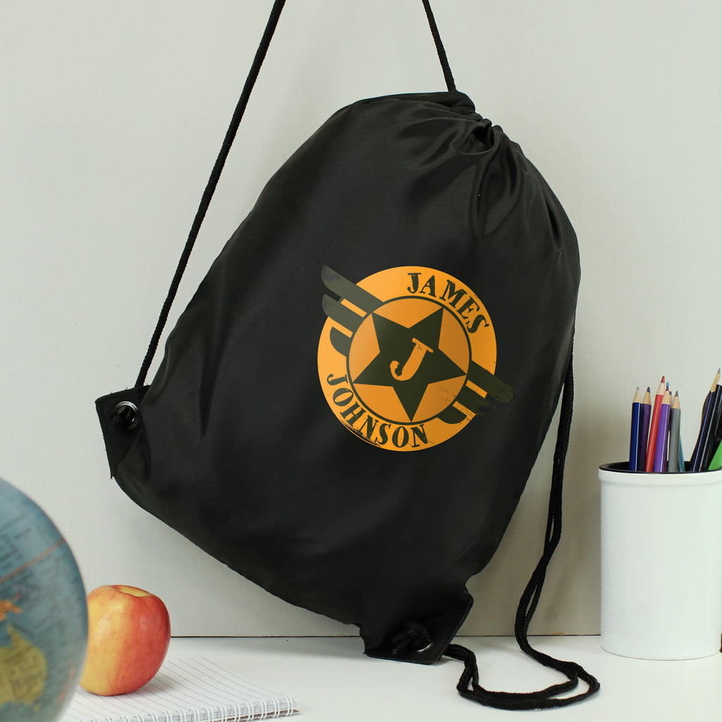 Personalised Badge Black Kit Bag | Textiles | Inspired Creative Gifts