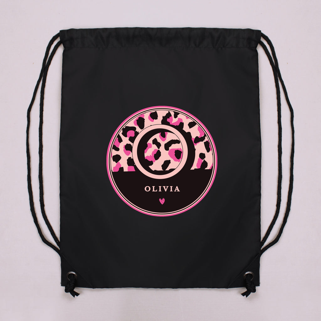 Personalised Leopard Print Black Kit Bag | Textiles | Inspired Creative Gifts