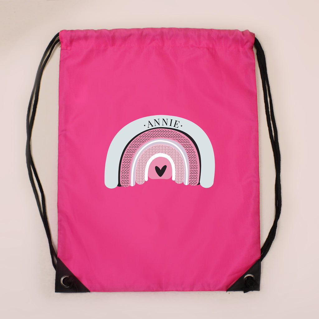 Personalised Pastel Rainbow Pink Kit Bag | Textiles