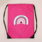 Personalised Pastel Rainbow Pink Kit Bag | Textiles