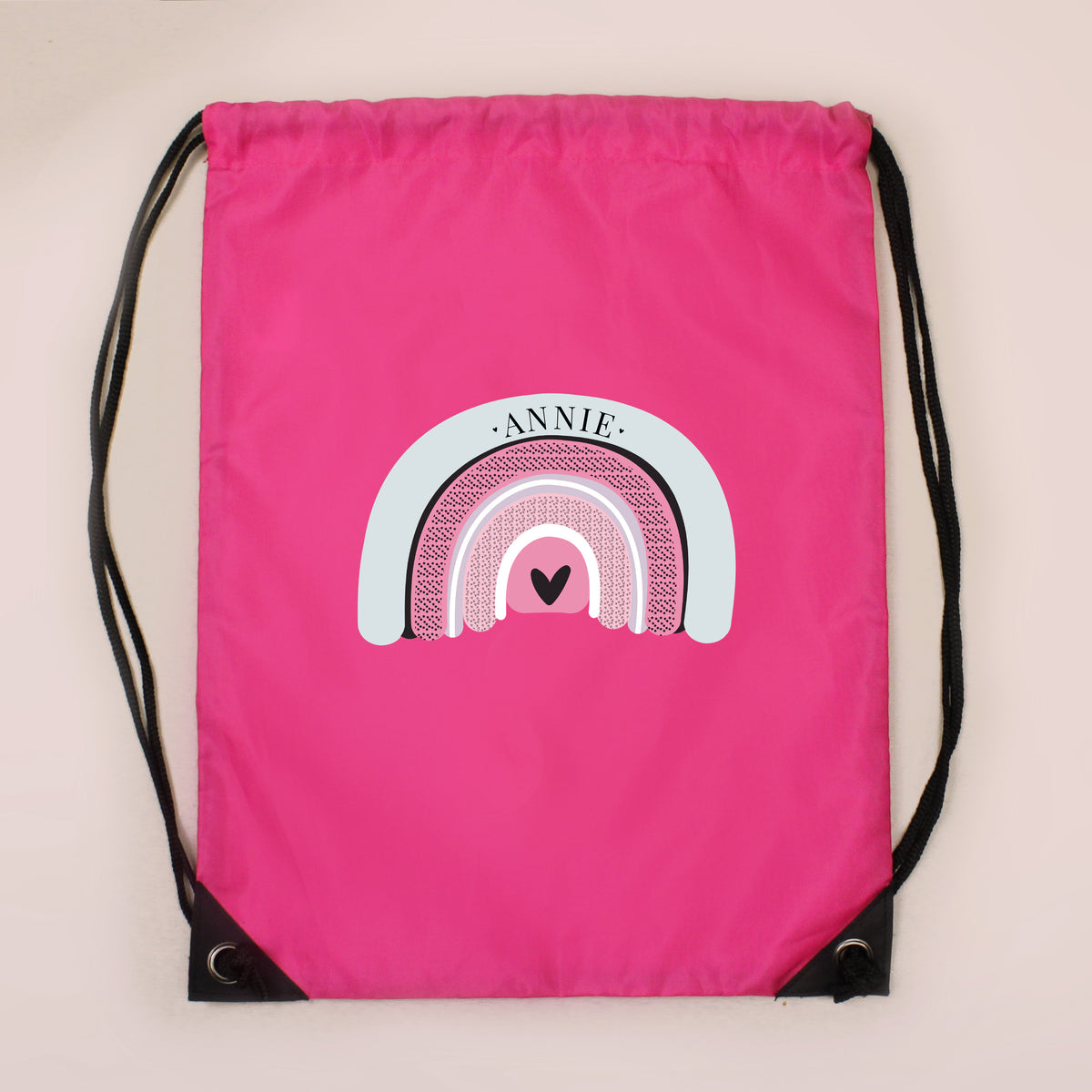 Personalised Pastel Rainbow Pink Kit Bag | Textiles