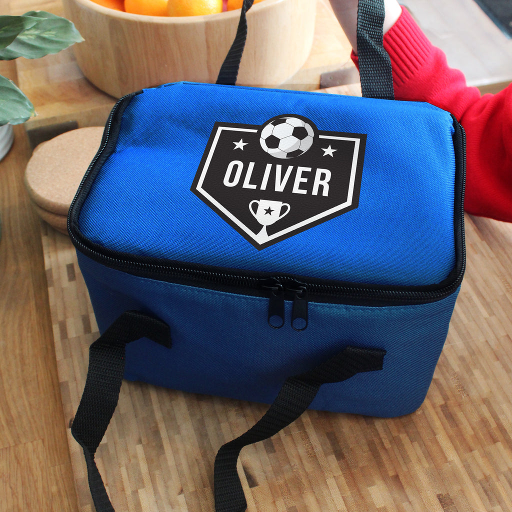 Personalised Football Blue Lunch Bag | Textiles