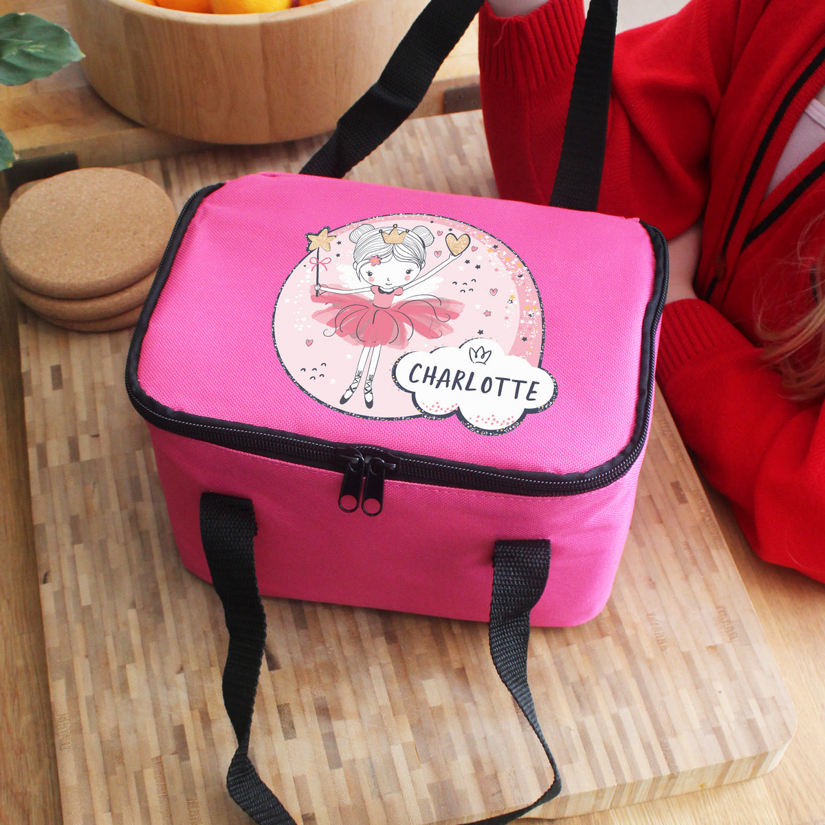 Personalised Princess Ballerina Pink Lunch Bag | Textiles