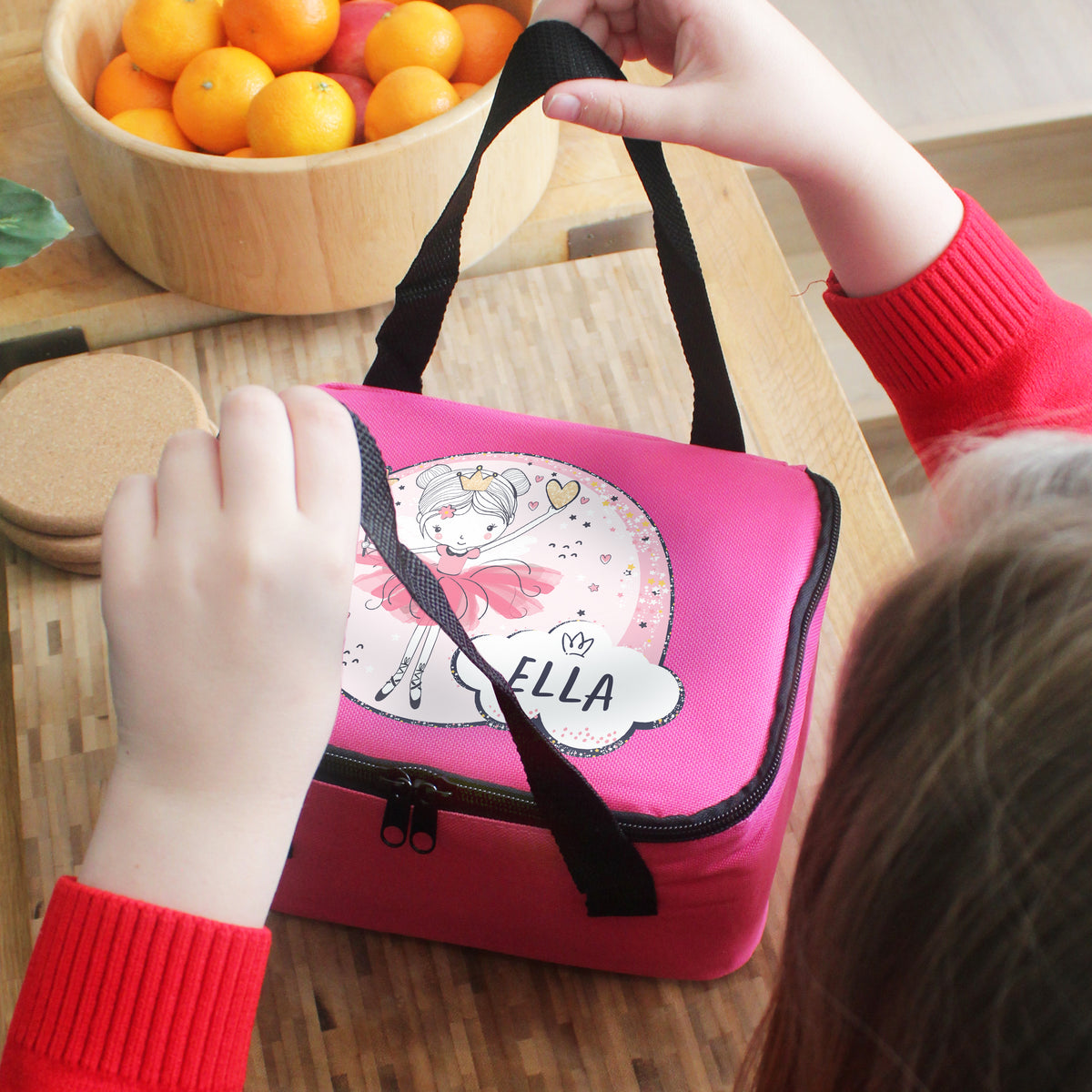 Personalised Princess Ballerina Pink Lunch Bag | Textiles