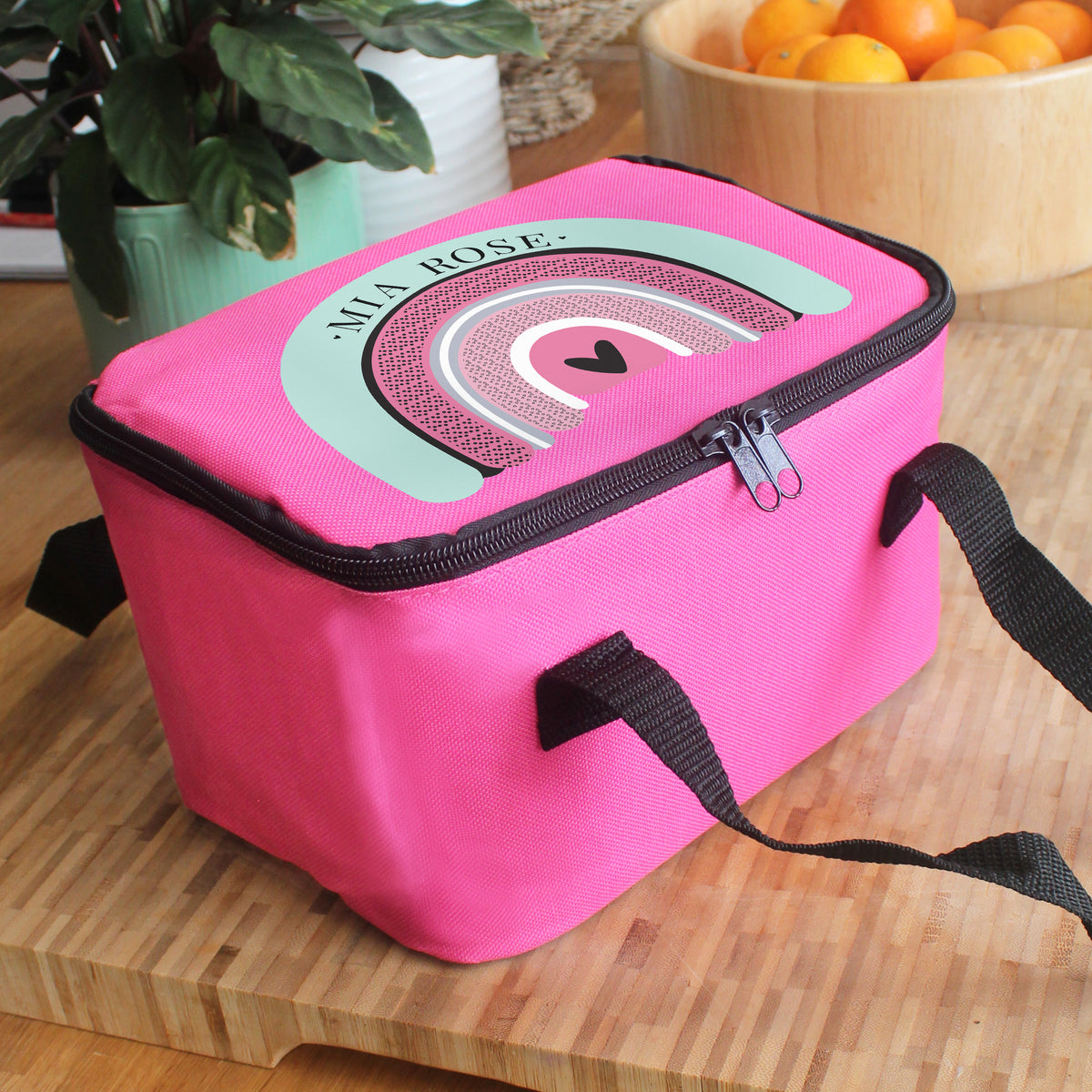 Personalised Rainbow Pink Lunch Bag | Textiles | Inspired Creative Gifts