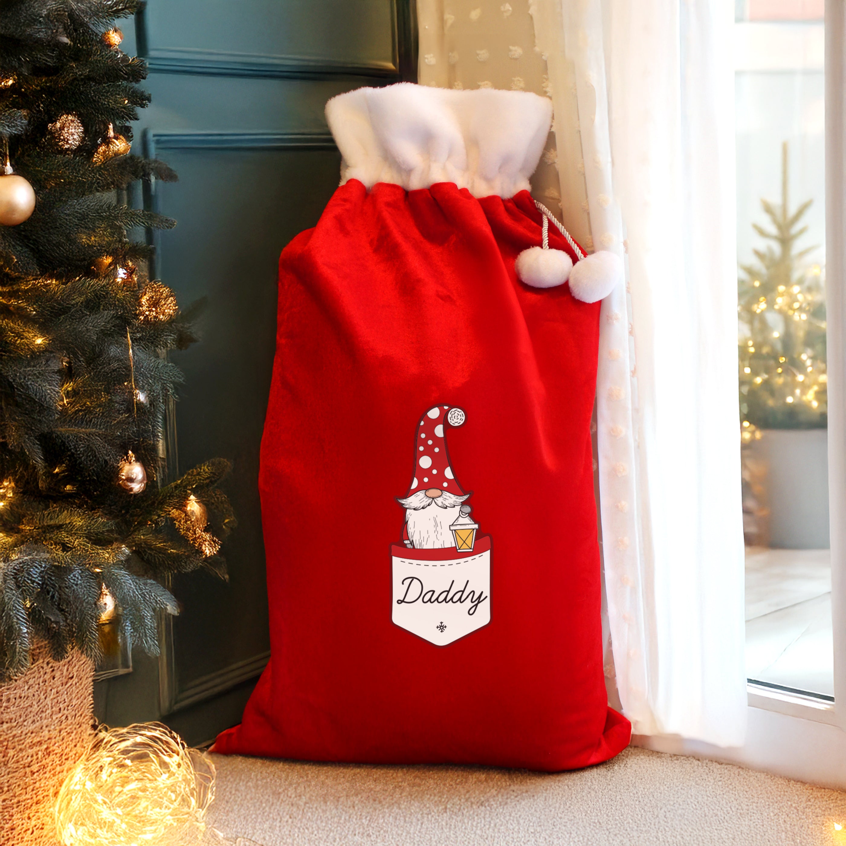 Personalised Gonk Family Red Christmas Sack - Male |  | Inspired Creative Gifts