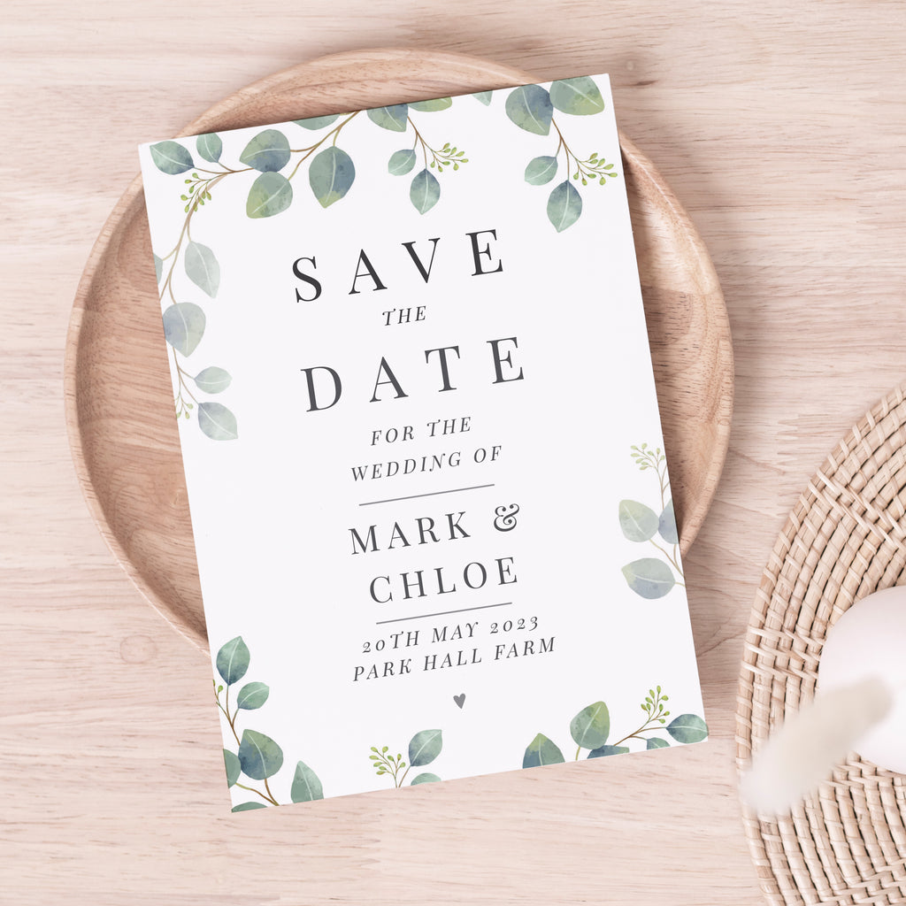Personalised Botanical Wedding Save the Dates Pack of 36 | Stationery & Pens | Wedding Gift