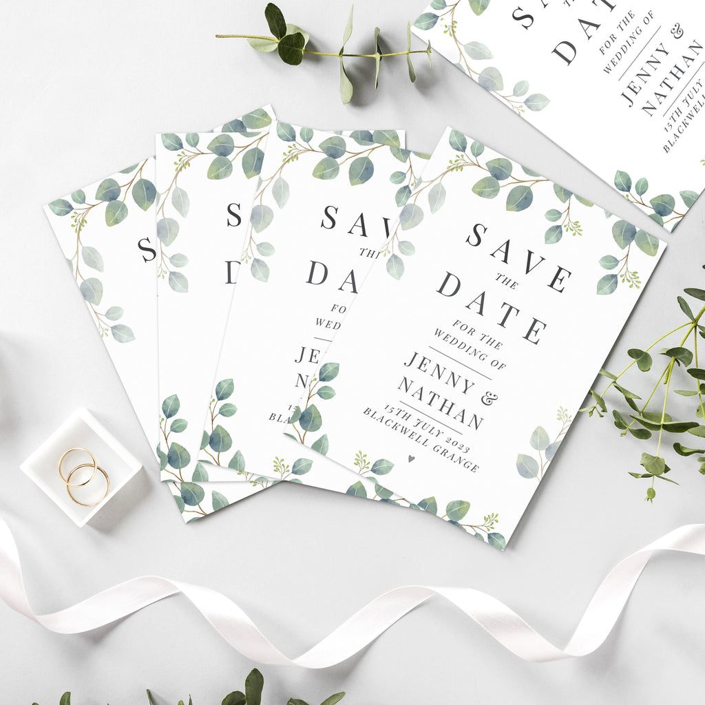 Personalised Botanical Wedding Save the Dates Pack of 36 | Stationery & Pens | Wedding Gift