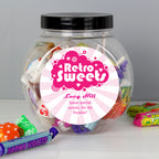Personalised Retro Pink Sweet Jar | Confectionery