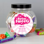 Personalised Retro Pink Sweet Jar | Confectionery