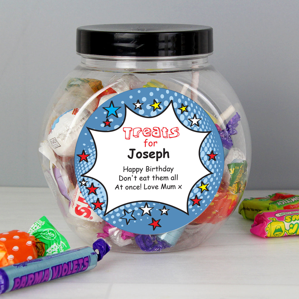 Personalised Comic Book Sweet Jar | Confectionery