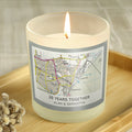 Personalised Present Day Map Compass Scented Jar Candle | Wedding Gift