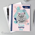 Personalised Rachael Hale 'Happy Face' Cat A5 Notebook | Gift for Her
