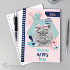 Personalised Rachael Hale 'Happy Face' Cat A5 Notebook | Gift for Her