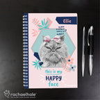 Personalised Rachael Hale 'Happy Face' Cat A5 Notebook | Gift for Her