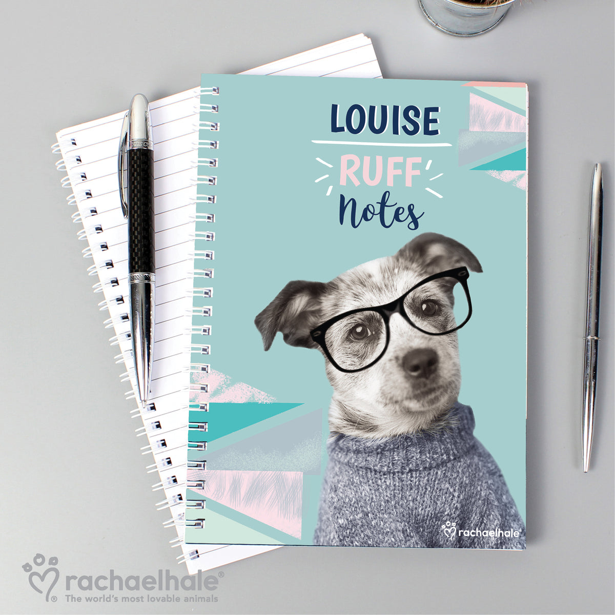Personalised Rachael Hale 'Ruff Notes' Dog A5 Notebook | Stationery & Pens | Mother's Day Gift