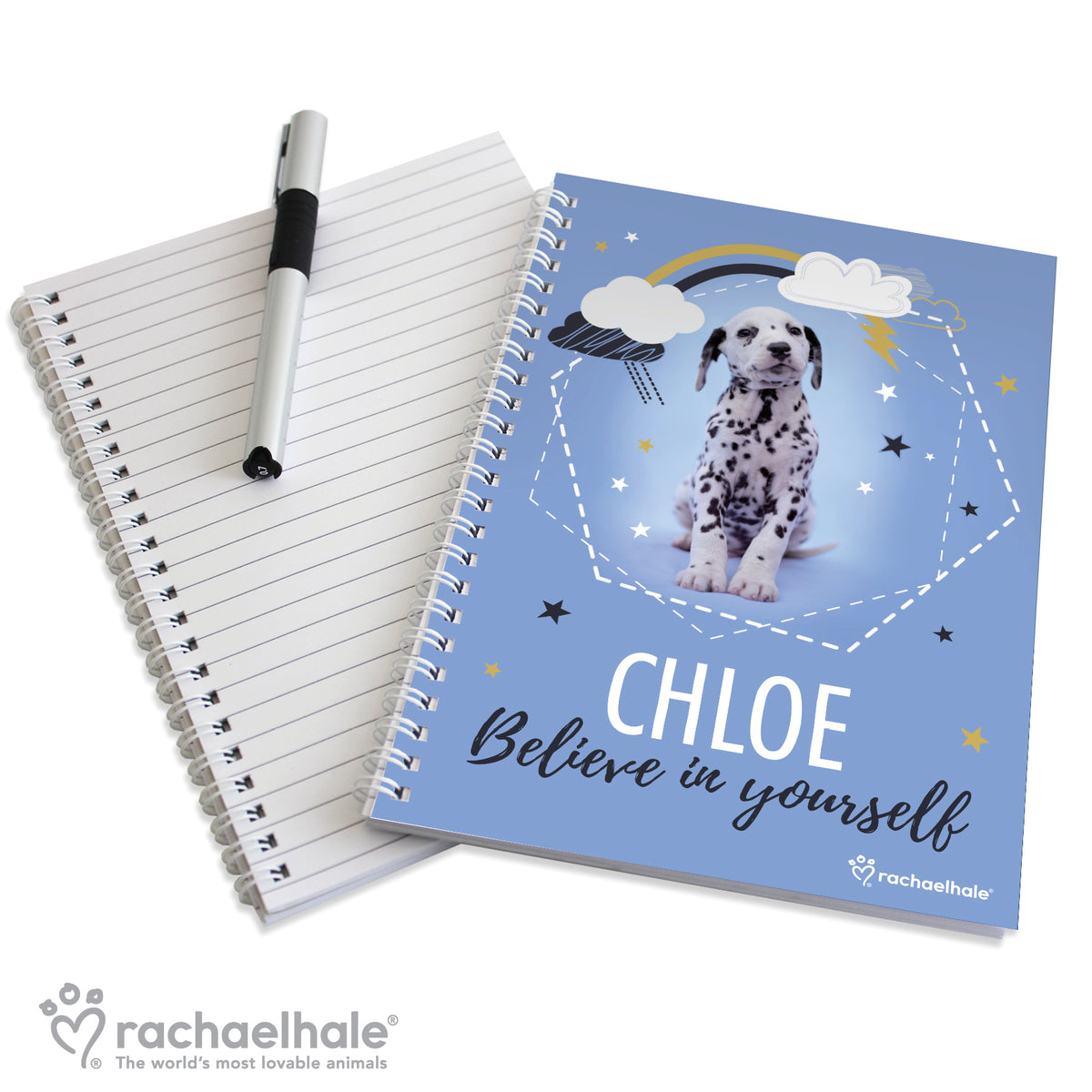 Personalised Rachael Hale Dalmatian A5 Notebook | Stationery & Pens