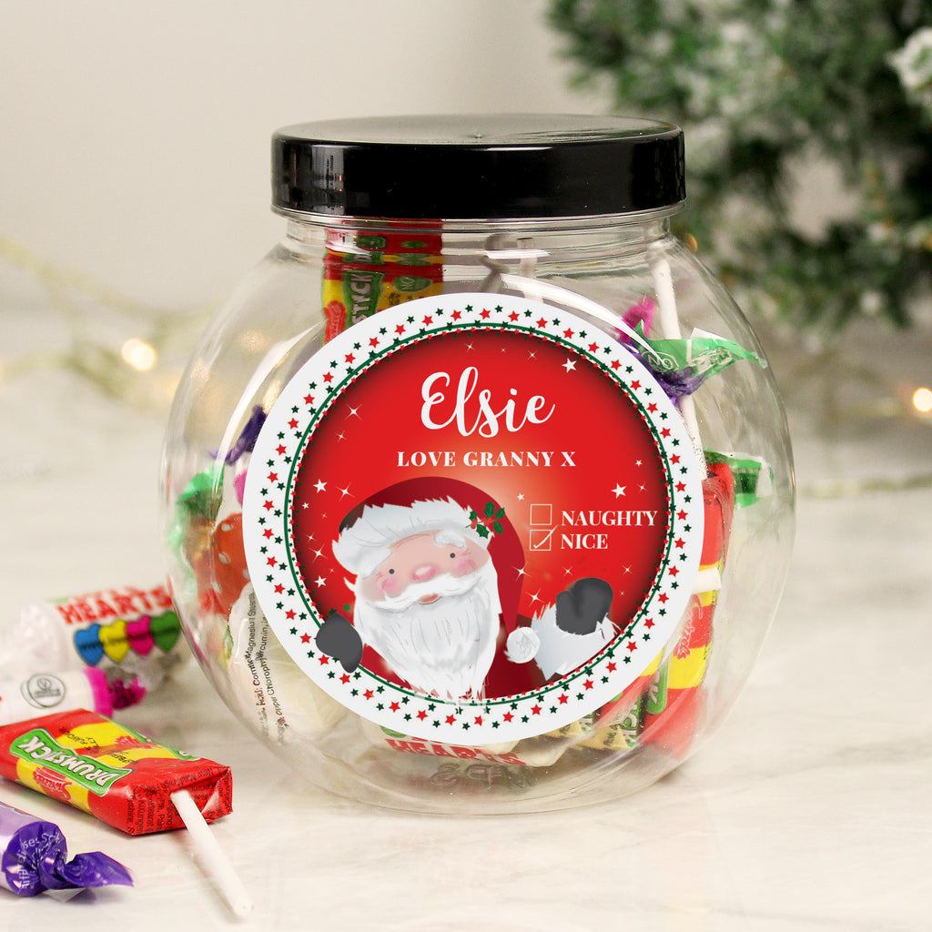 Personalised Santa Christmas Sweet Jar | Confectionery | Christmas Gift